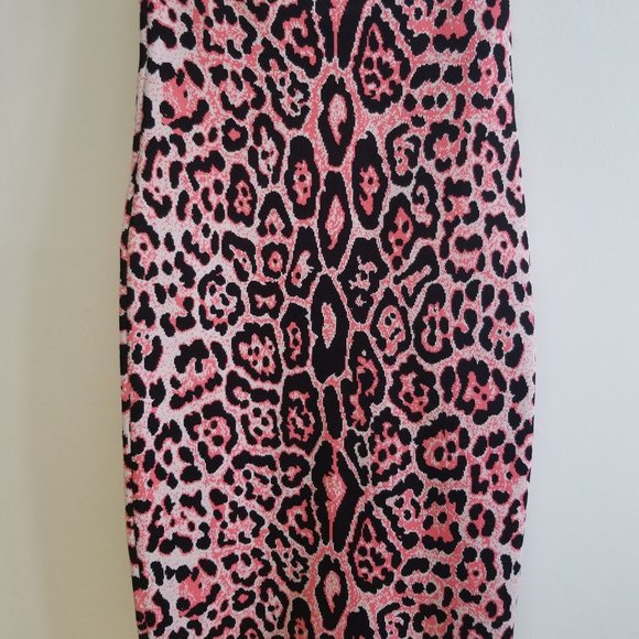 BCBGMaxAzria Bandage Pencil Skirt Pink Leopard XS - Picture 1 of 5